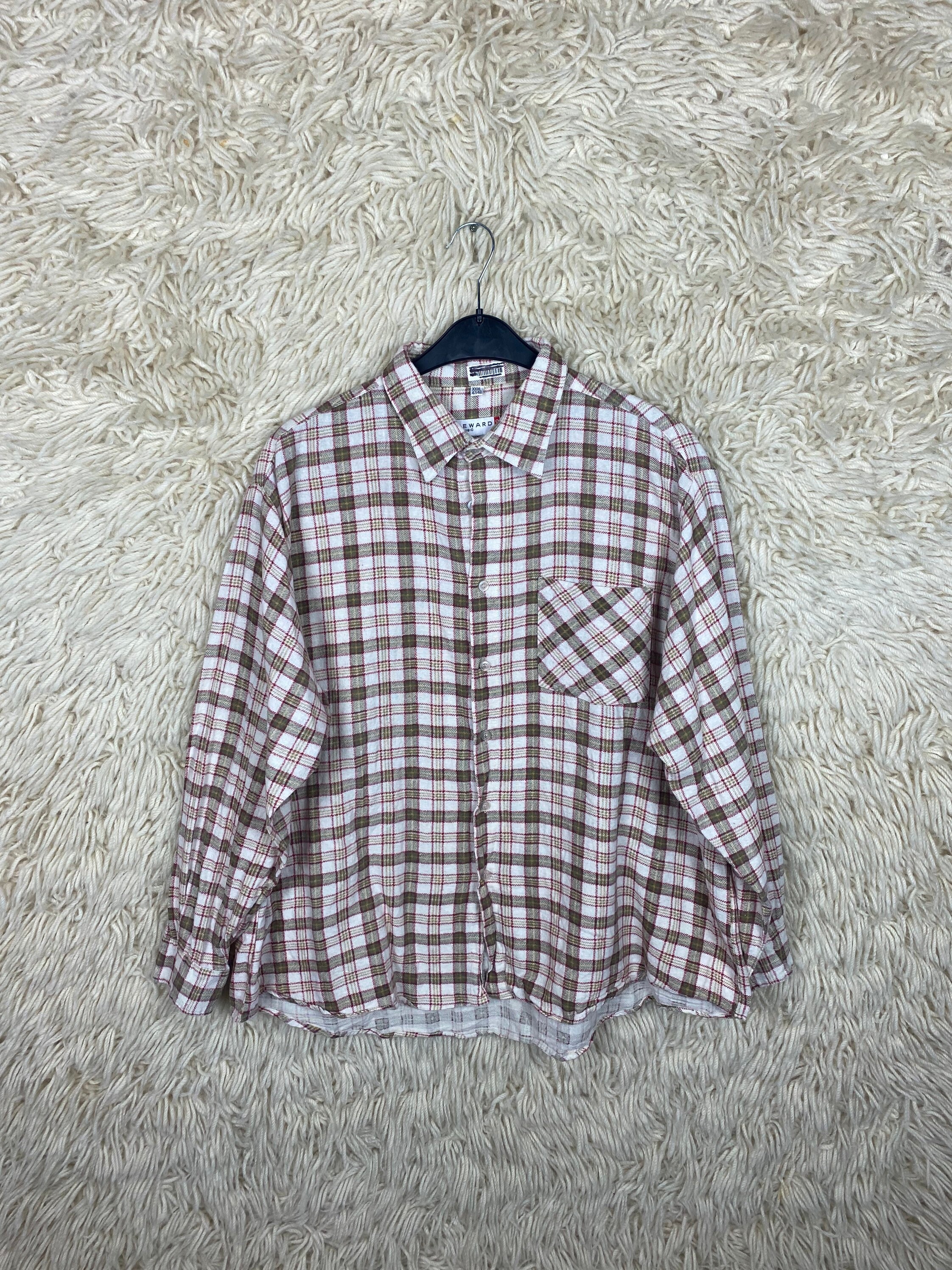 Vintage Size L XXL Wide Flannel Shirt 