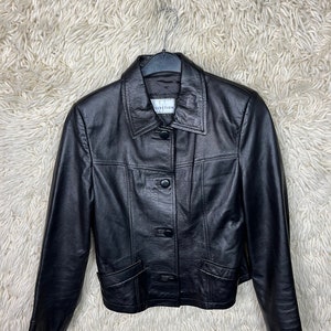 Vintage Leatherjacket Mujer Tamaño S M 38 Chaqueta de cuero chaqueta de cuero 80s 90s imagen 2