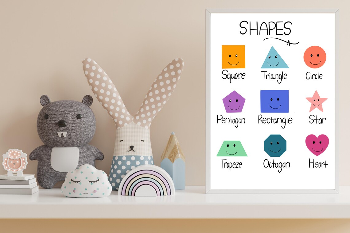 Shapes Wall Art Playroom Wall Art Classroom Poster Etsy