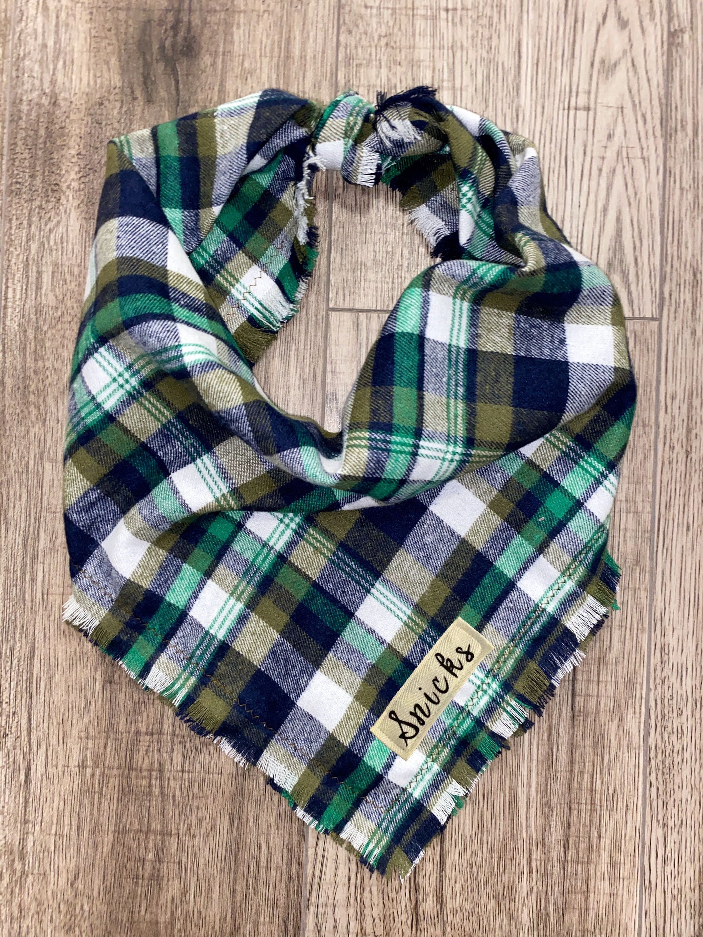 Green Plaid Dog Bandana Dog Christmas Bandana Plaid Seasonal Etsy UK