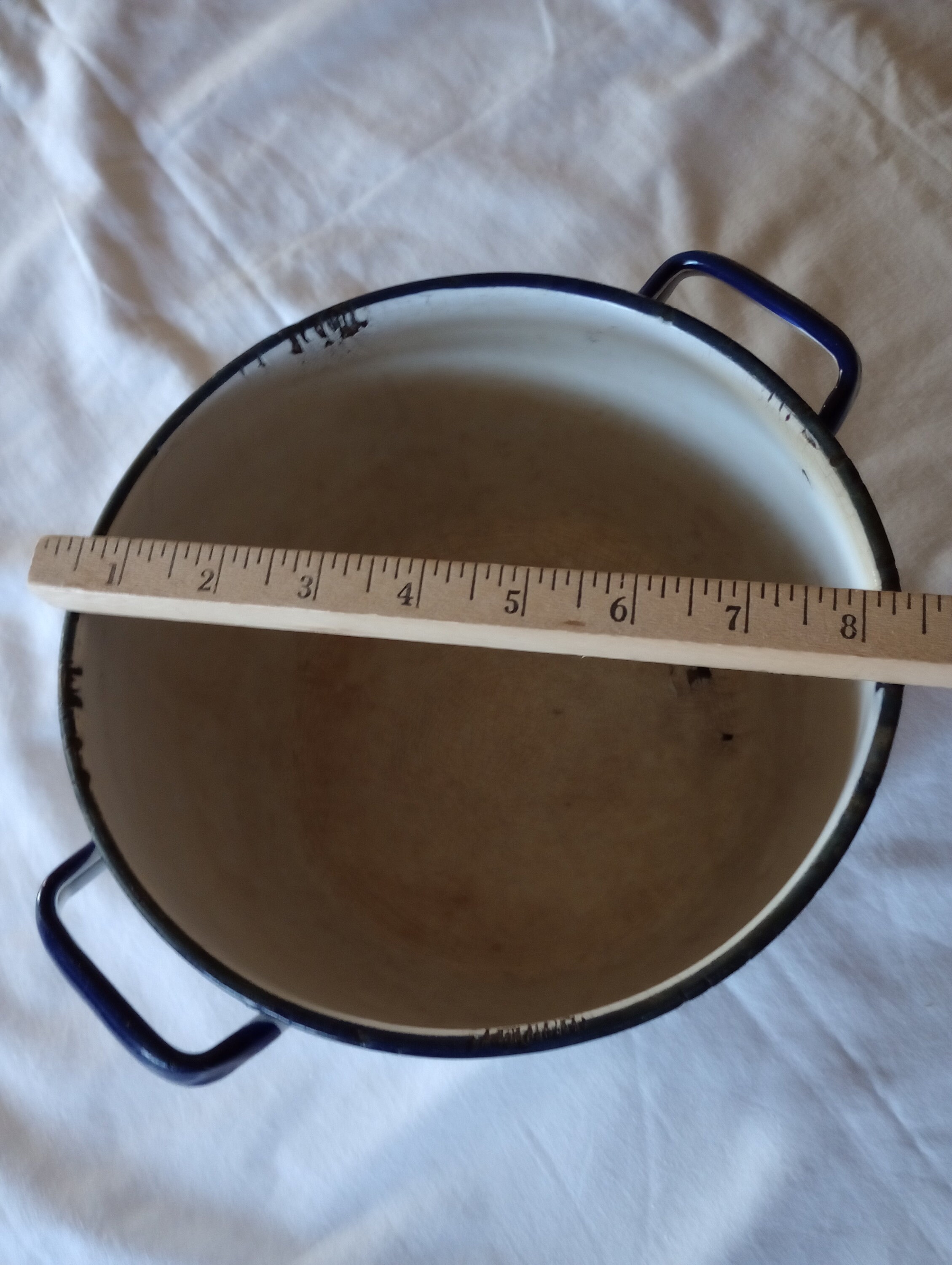 Vintage White Enamel Stock Pot With Lid Etsy