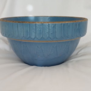 Vintage 10" Blue Crock Mixing Bowl, crock bowl, mixing bowl, blue crock bowl