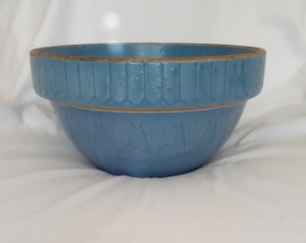 Vintage 10" Blue Crock Mixing Bowl, crock bowl, mixing bowl, blue crock bowl