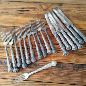 Antiek zilverwerk Rogers Grape Hollow Handle uit 1847