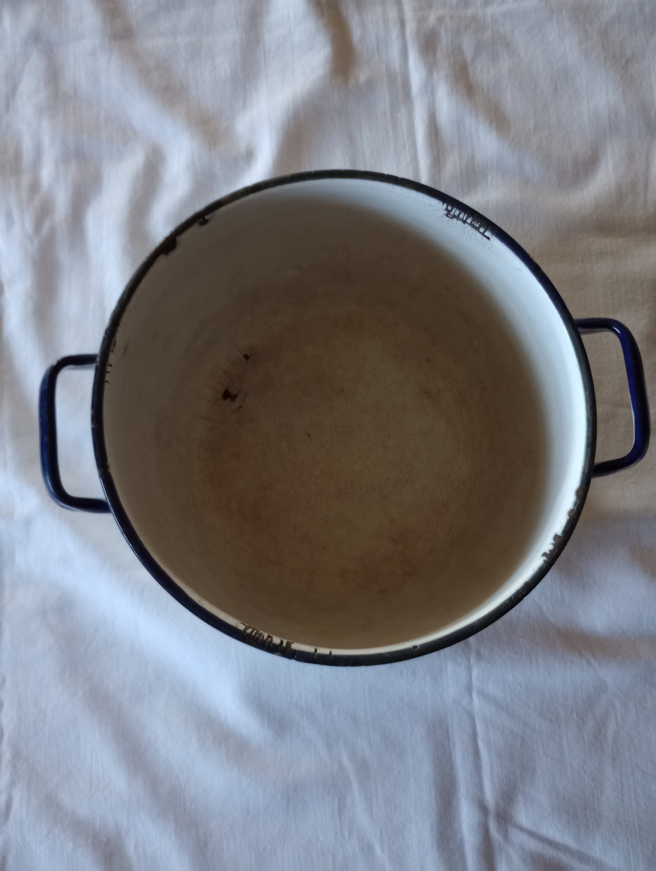 Vintage White Enamel Stock Pot With Lid Etsy