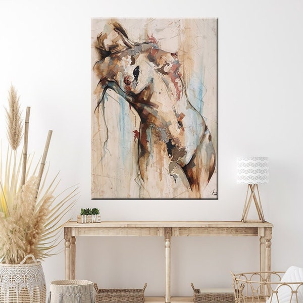 Sensual Painting, Abstract Nude Canvas, Erotic Nudity Wall Art, Sexy Body Decor, Sexy Wall Print, Nude Woman, Nude Canvas, Erotic Female Art