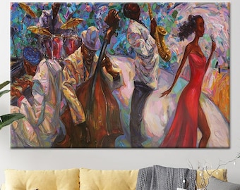 Abstract Jazz Art, African American Art, Jazz Art, Music Wall Art, Musical Wall Art, Jazz Club, Jazz Singer, Musician, Saxophone, Pianist,