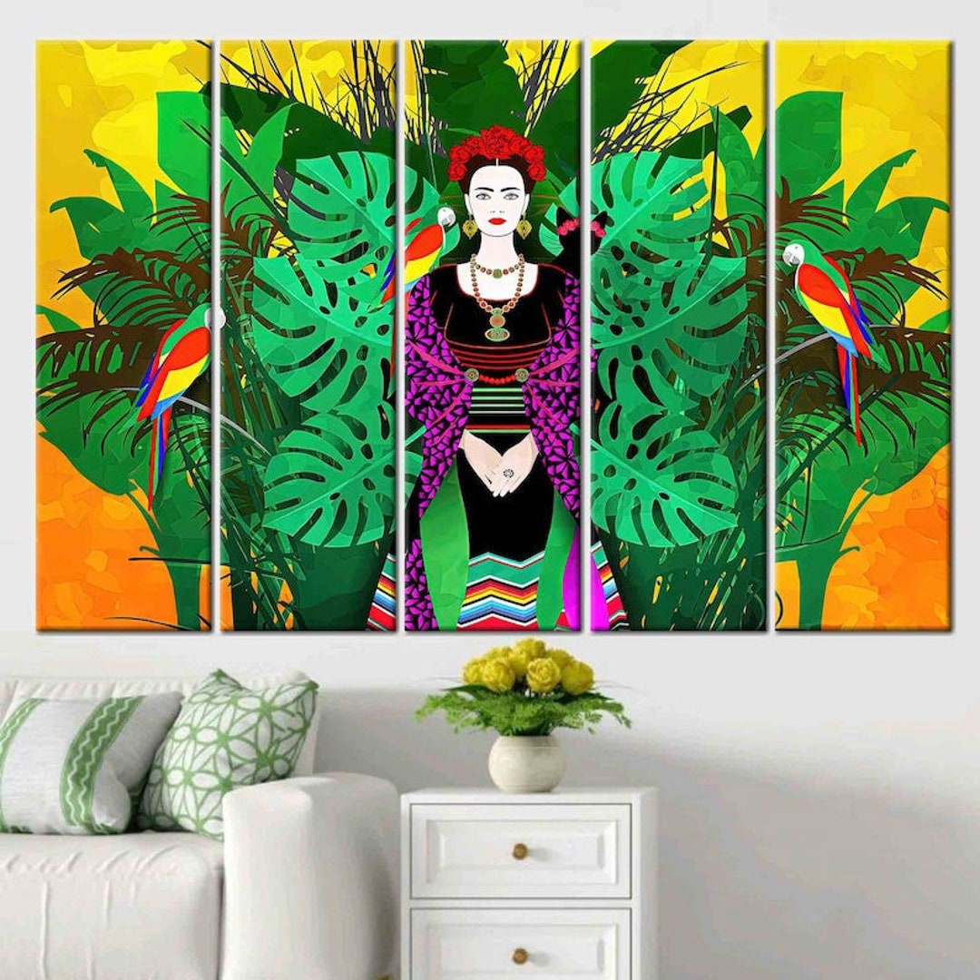 Frida Kahlo, Frida Kahlo Wall Art, Frida Kahlo Portrait, Woman Canvas