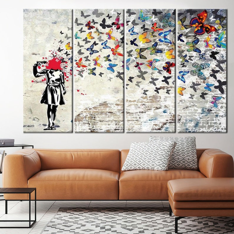 Banksy Street Art Banksy Wall Art Banksy Head Shot Etsy