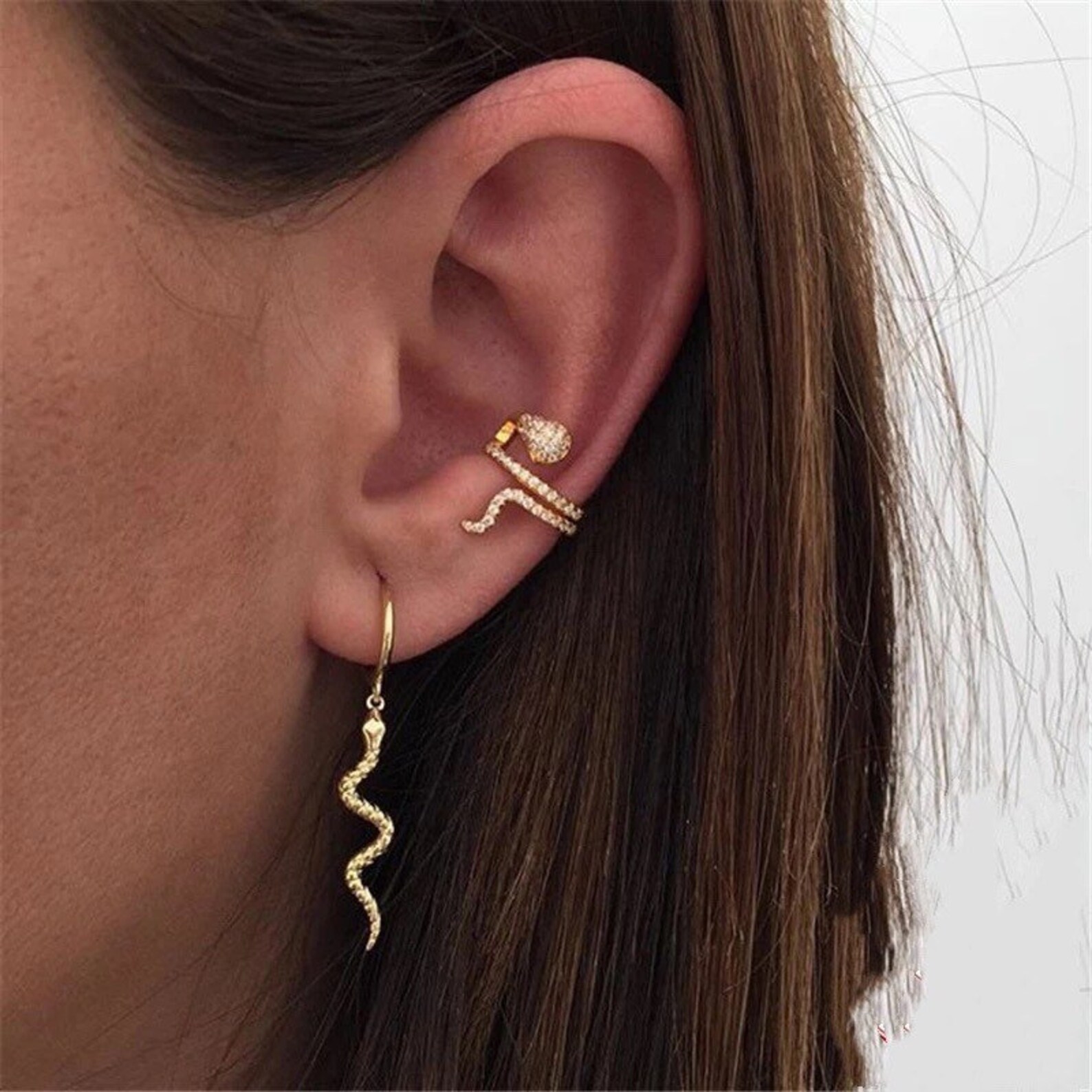 Snake Ear CuffEar Cuff No Piercing Gold Ear Cuff Ear Cuff Etsy