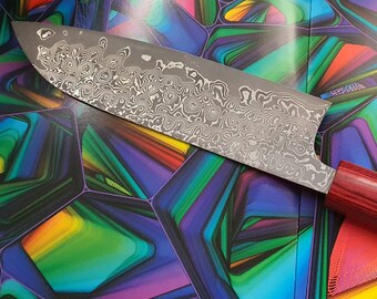 Handmade Japanese Damascus Santoku VG10