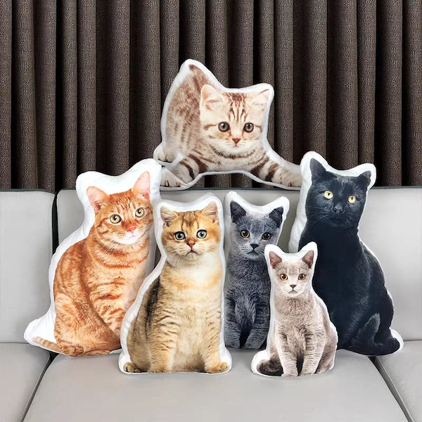 Custom Pet Pillow ,Personalized Picture Pillow, Pillow Using Pet Photo, Personalized Stuffed Pillow, Cat Pillow, Custom Shape Velvet Pillow