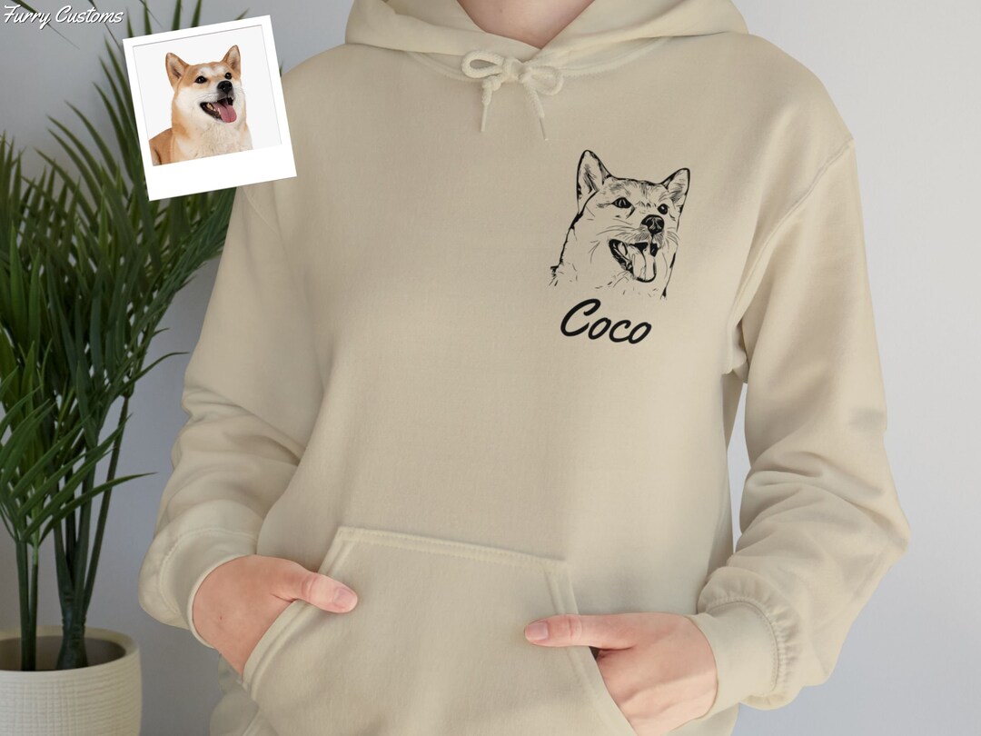 Custom Pet Unisex Hoodie , Portraits Using Pet Photo,personalized Dog Portraits, Cat Portraits