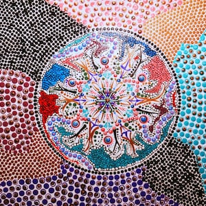 Hand Painted Mandala Art, #dotart, #painting on #Canvas #geometric #art #wallart