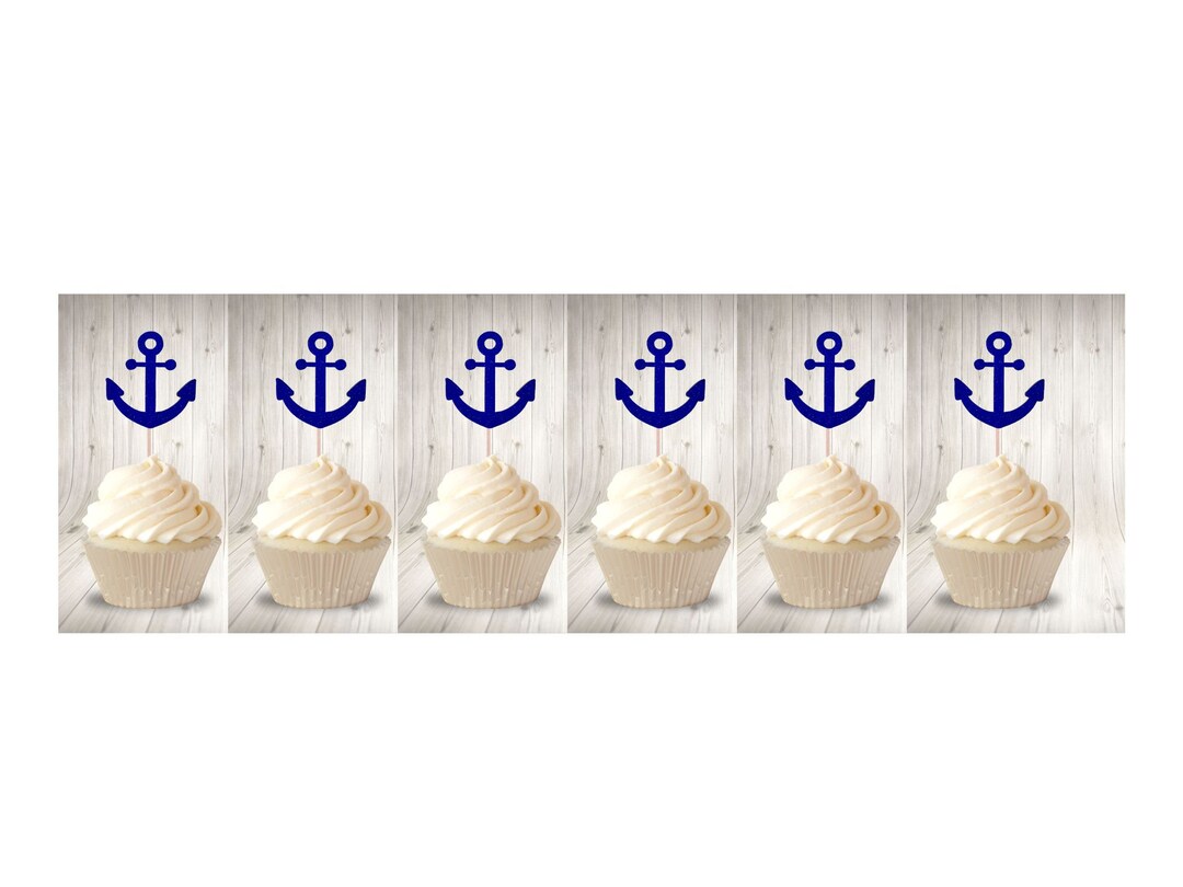 Anchors Cupcake Toppers X 6 Individual Anchors for Cupcakes Etsy