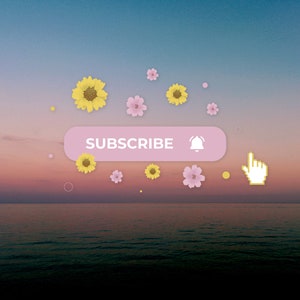 Transparent Cute pink & yellow Flower YouTube Subscribe Button, Flower Animated YouTube Subscribe Button