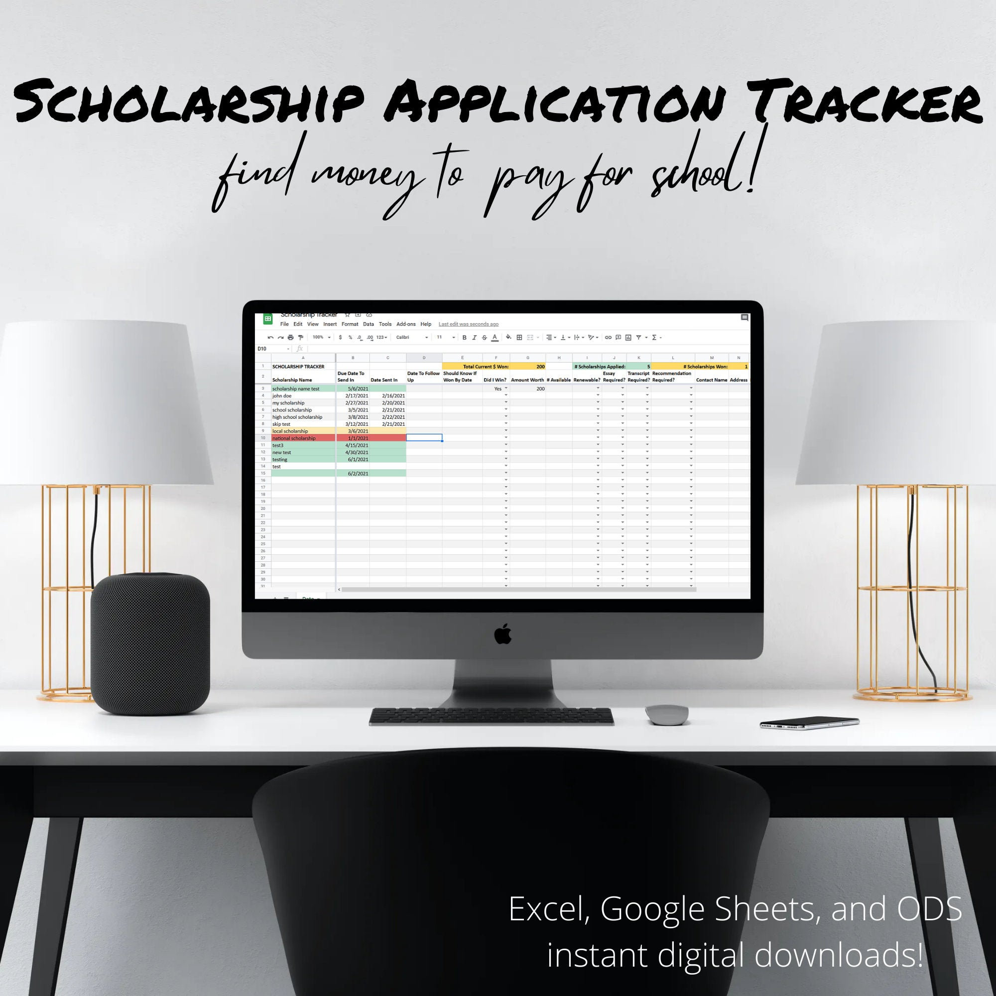 Scholarship Tracker Template Google Sheets Scholarship Tracker Template Google Sheets