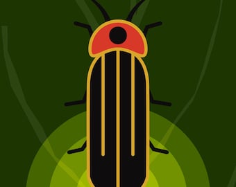 Lightning Bug 11x14" Giclée Print - Midwest Whimsy Exhibition - Firefly Art