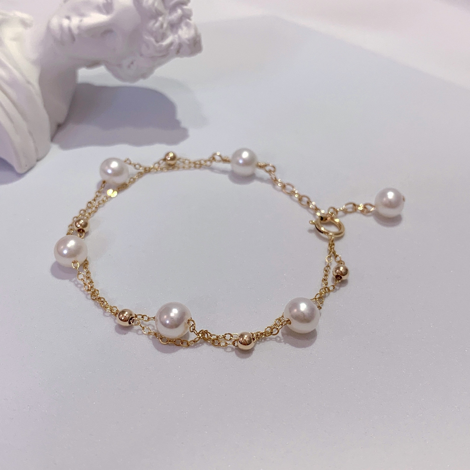14k gold filled pearl bracelet/gold layering pearl bracelet Etsy