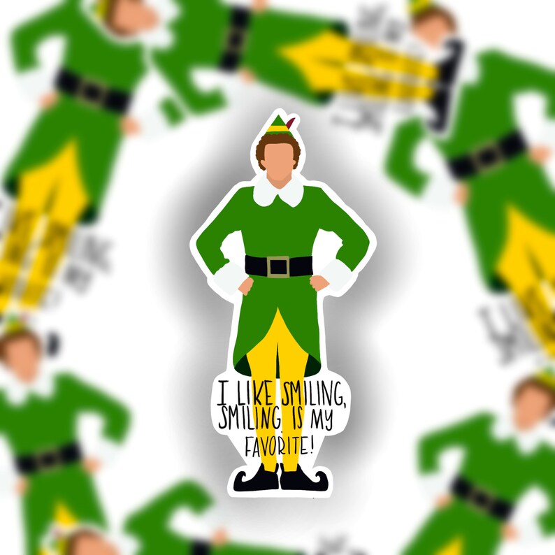 Buddy The Elf Sticker Elf Movie Sticker I Like Smiling | Etsy