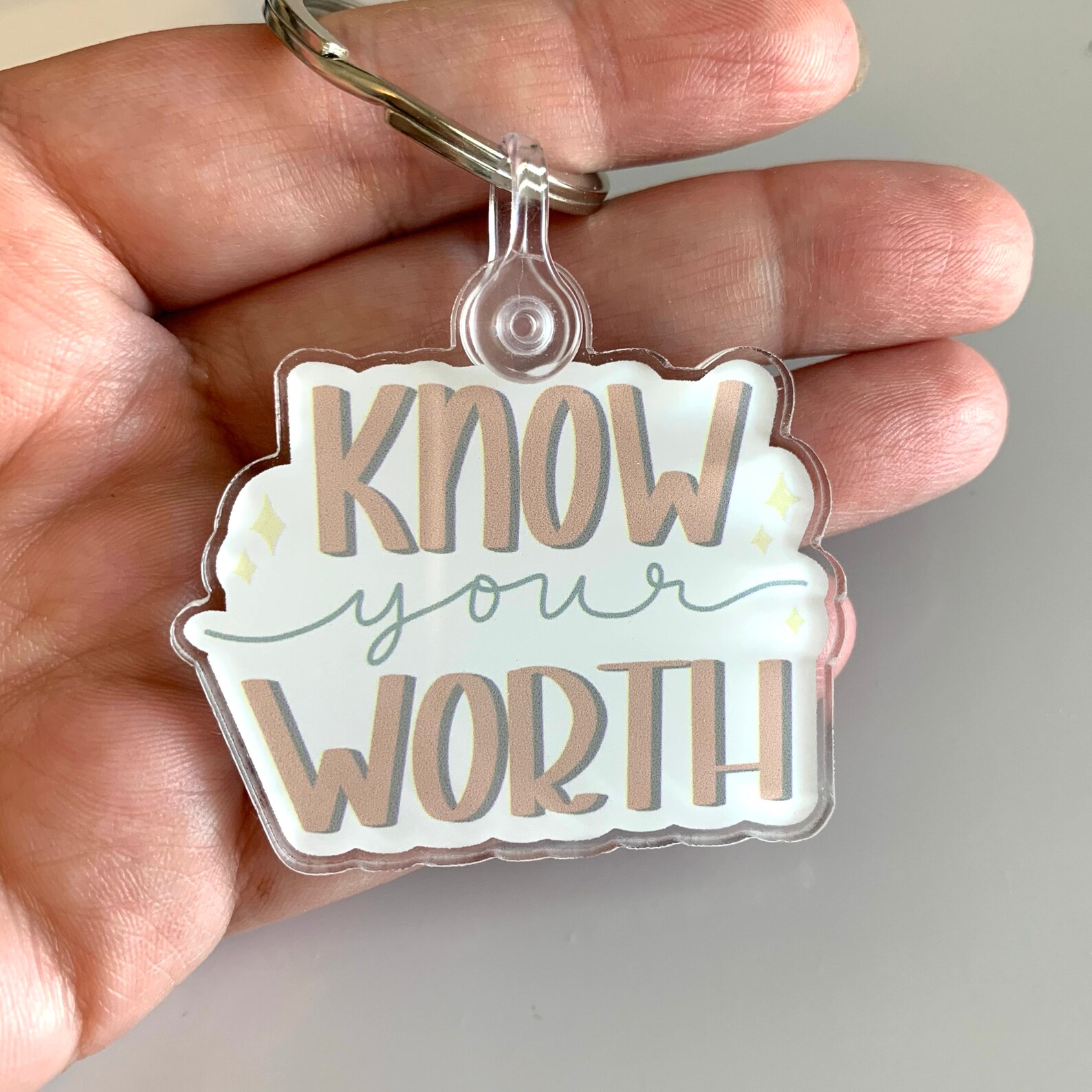 Know Your Worth Quote Acrylic Keychain Quote Keychain Etsy