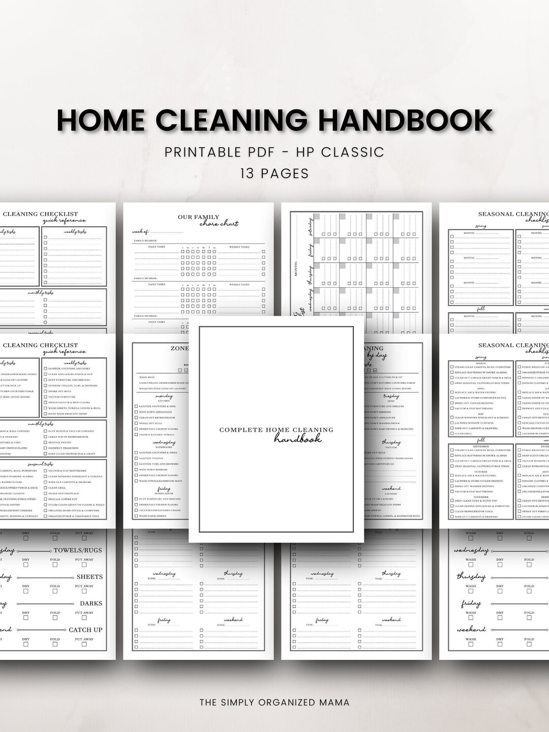home-cleaning-handbook-weekly-cleaning-schedule-classic-etsy