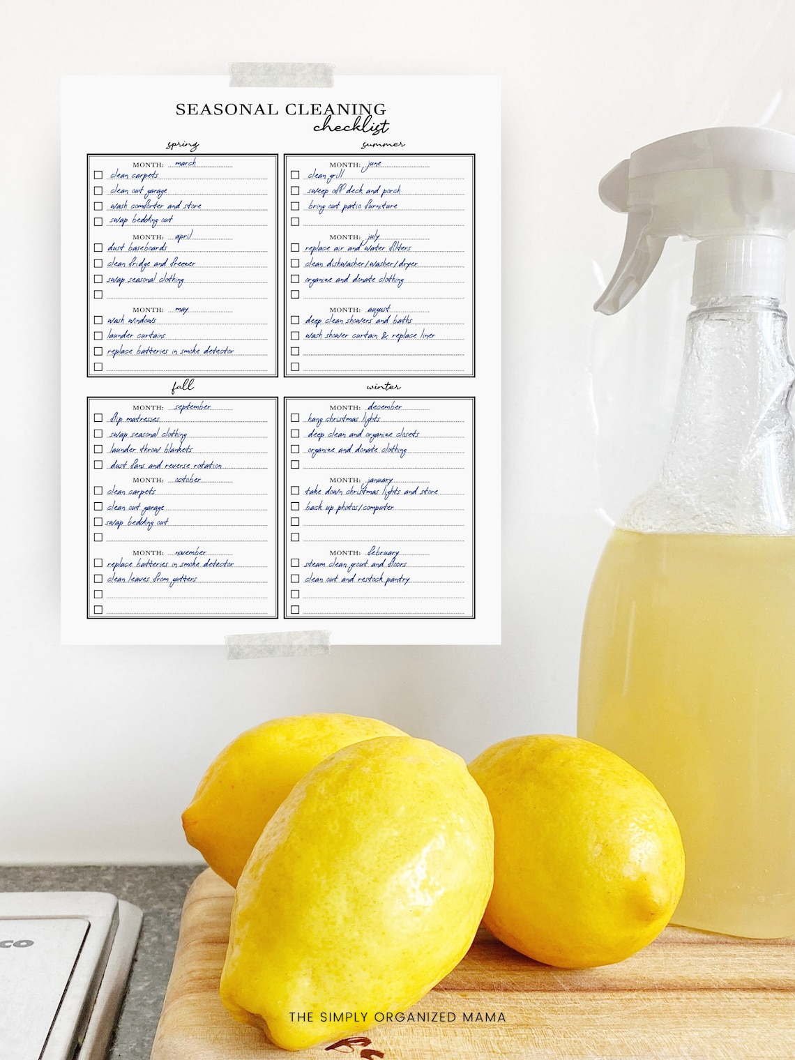 Seasonal Cleaning Checklist Spring Cleaning Checklist Deep Etsy