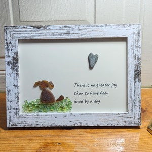 Sea Glass Art, A Dogs Love Quote, Handmade Art, Personalized, Customize, Unique Gift for Dog Lovers & Vet Offices, Pet Bereavement Gift