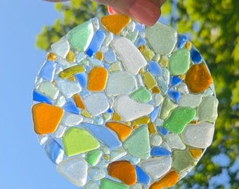Genuine Sea Glass Suncatcher: Coastal Car Charm, Lake House