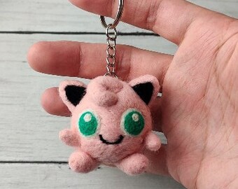 Jigglypuff Needlefelt Keychain