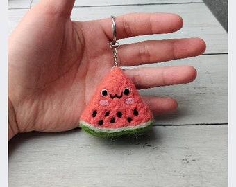 Watermelon Needlefelt Keychain