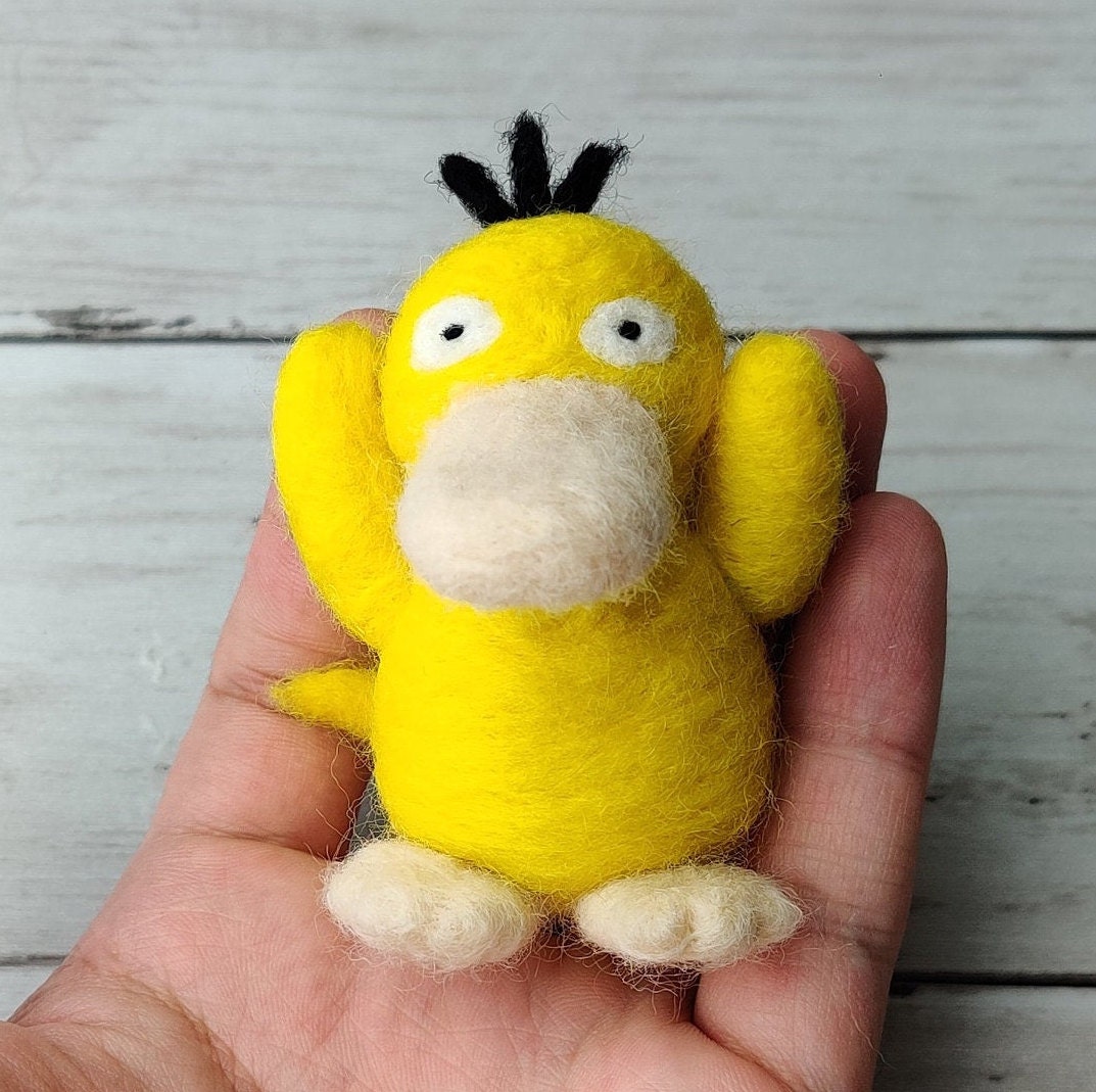 Psyduck Wool Sculpture 100 Handcrafted Pokemon Needle Felt Etsy Denmark