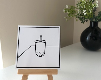 Boba Print/Postcard/Kawaii/Cute/colorin