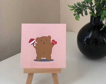 Beary Good Series/ Bear with Gifts/ Cute Bear Print/ Valentines/ Birthday/ Celebration/Bear/Kawaii/Print/Postcard