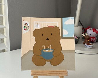 Beary Cozy / Beary Series/ Cute/ Kawaii/ print/ postcard/ handmade