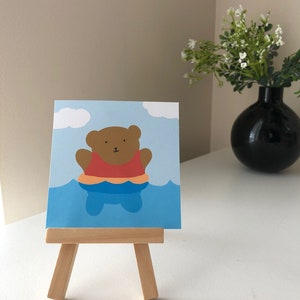 Beary Good Series/Swimming Bear/Summer/Kawaii/Cute Bear/Print/Postcard