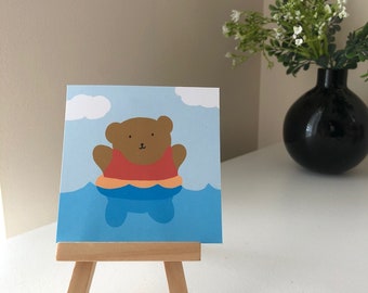Beary Good Series/Swimming Bear/Summer/Kawaii/Cute Bear/Print/Postcard