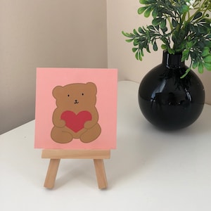 Série Beary Good/Ours avec coeur/Saint-Valentin/Impression ours mignon/Anniversaire/Célébration/Ours/Kawaii/Impression/Carte postale