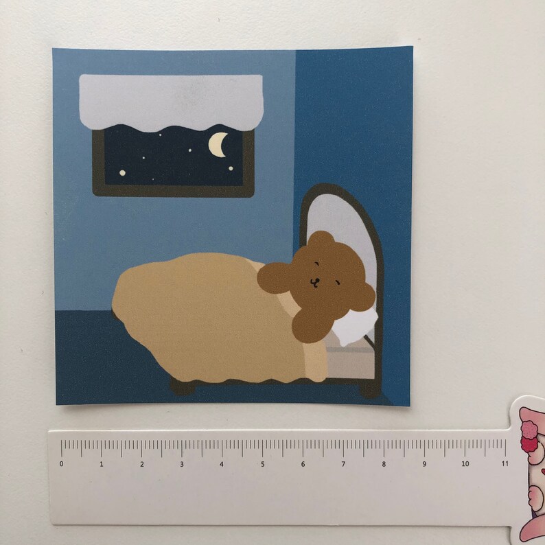 Beary Good Series Sleepy Bear Cute Bear Print Birthday CelebrationBearKawaiiPrintPostcard