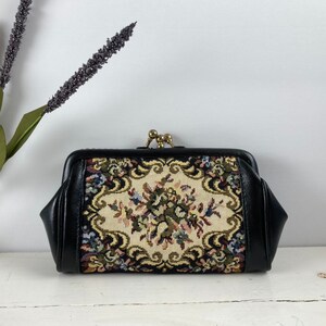 Sequins Flower Evening Bag, Vintage Black Velvet Clutch Purse, Women's Kiss  Lock Handbags For Party Prom Wedding