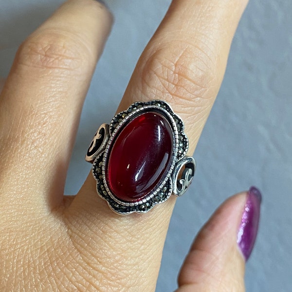 Shop Red Stone Ring - Etsy