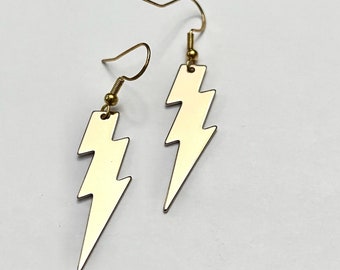 Brass Lighting Bolt earrings