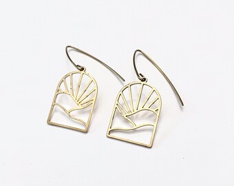 Sun & Clouds Brass earrings
