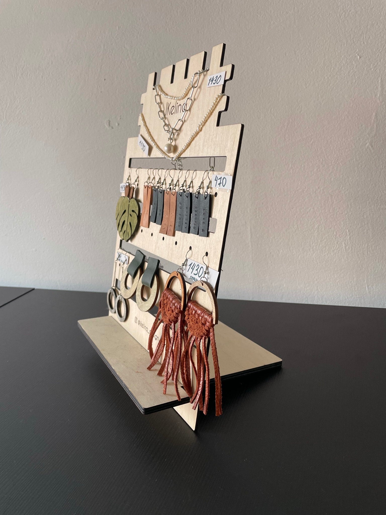 Jewelry display stand with shelf laser cut file for CNC Etsy