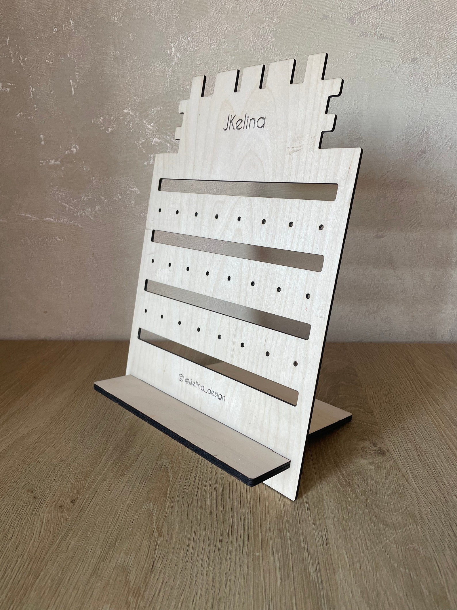 Jewelry display stand with shelf laser cut file for CNC Etsy