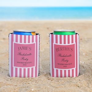 Custom Bachelorette Party Can Cooler, Beach Bachelorette Can Sleeves, Bridal Party Favors, Party Decor, Beverage Insulators, Beer Holder