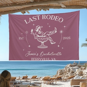 Last Rodeo Bachelorette Tapestry, Cowgirl Bachelorette Banner, Country Western Bachelorette Party Banner Decor, Girls Weekend Backdrop Beach