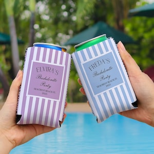 Custom Coastal Bachelorette Can Cooler, Beach Bachelorette Can Cooler, Bridal Party Favors, Coastal Grandmother, Party Decor Drink Sleeves