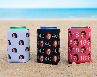 Personalized Photo Can Cooler, Picture Insulated Can Cooler, Birthday favors, Bachelorette Party Favors, Bridal Drink Sleeves for a Fiesta