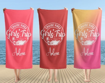Girls Trip 2025 Beach Towel, Personalized Beach Party Bath Towel, Girls Matching Beach Towel, Girls Weekend Gift, Travel Gifts For Her